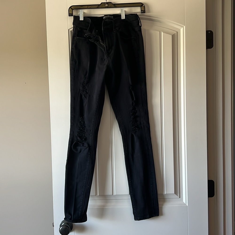 Express distressed black jeans